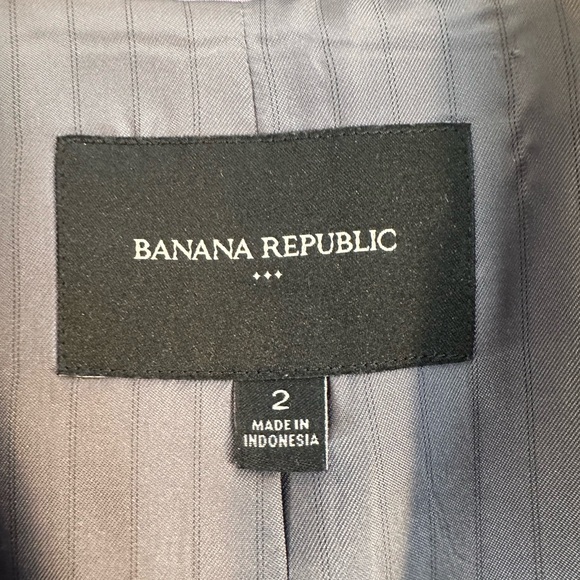 EUC Banana Republic Factory Sz 2 Small Black Blazer 2 Button Poly Rayon Womens - Picture 6 of 14